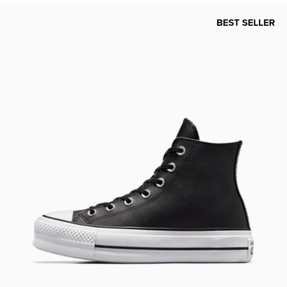 Converse LIKE NEW Leather Chuck Taylor All Star Lift High Top Sz 7 - Picture 4 of 14